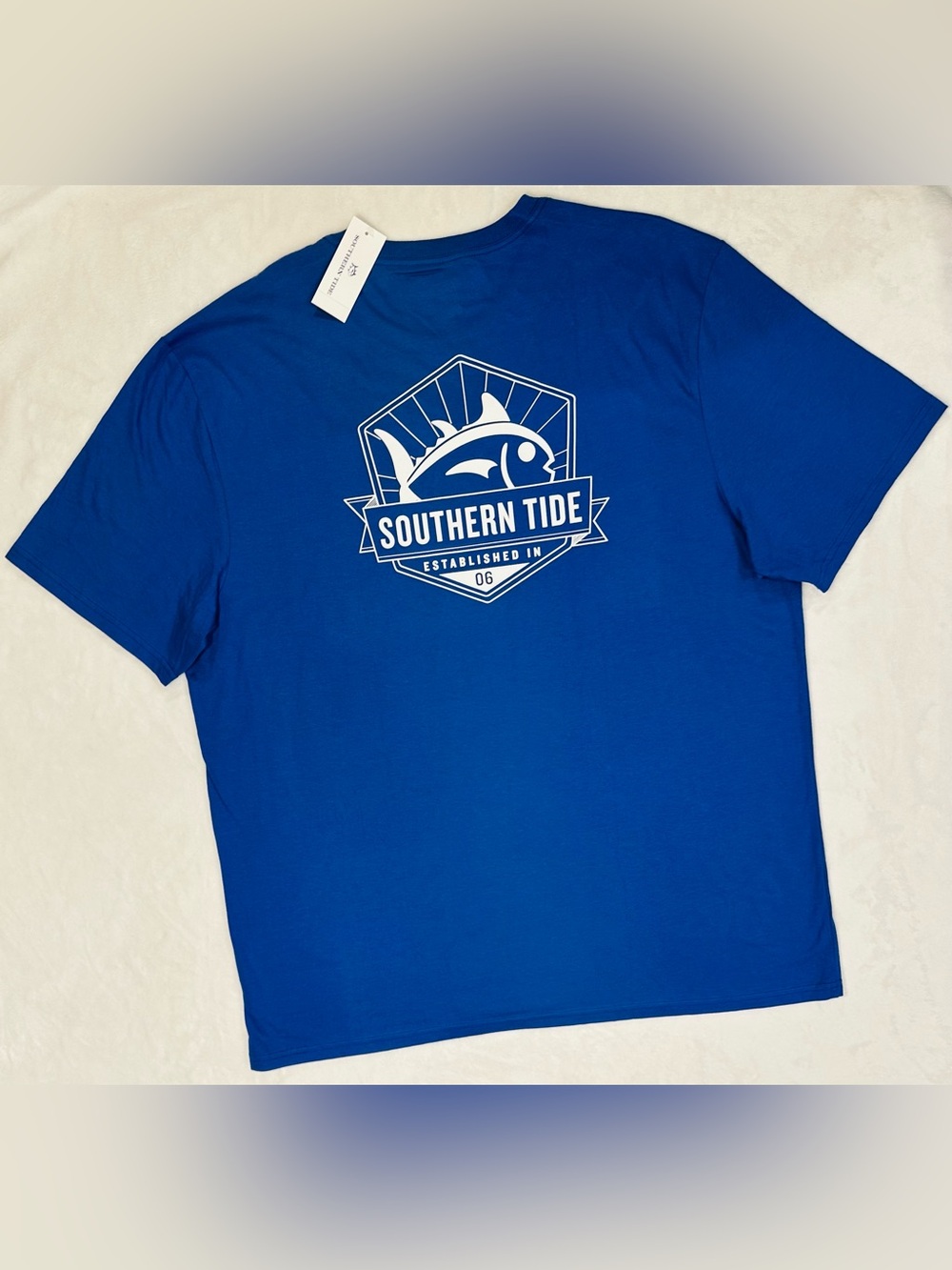 Southern Tide Men's SJ Burst Logo T-shirt XXL 2XL University Blue NWT
